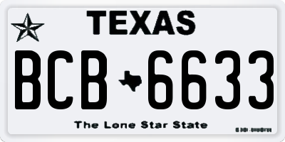 TX license plate BCB6633