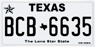 TX license plate BCB6635