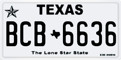 TX license plate BCB6636