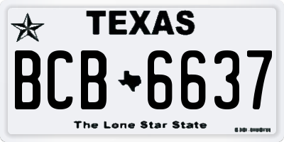 TX license plate BCB6637