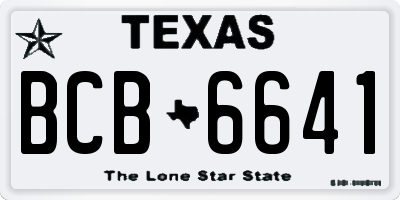 TX license plate BCB6641