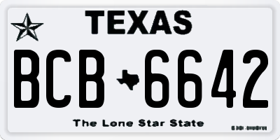 TX license plate BCB6642