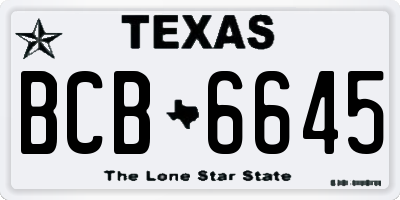 TX license plate BCB6645