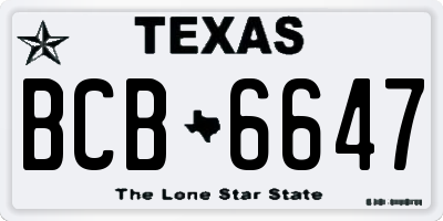 TX license plate BCB6647