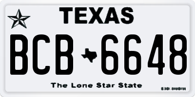 TX license plate BCB6648