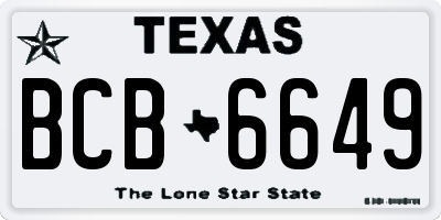 TX license plate BCB6649