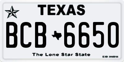 TX license plate BCB6650
