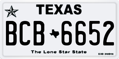 TX license plate BCB6652
