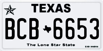 TX license plate BCB6653