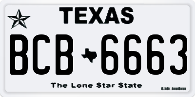 TX license plate BCB6663