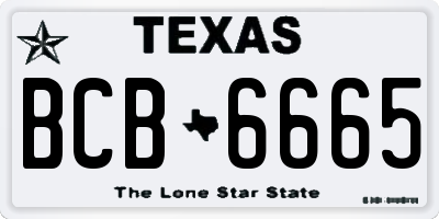 TX license plate BCB6665