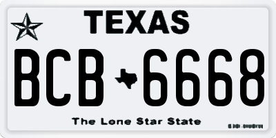 TX license plate BCB6668