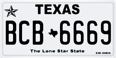 TX license plate BCB6669