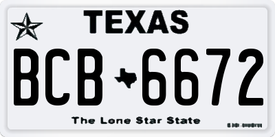TX license plate BCB6672
