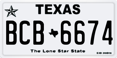 TX license plate BCB6674