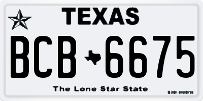 TX license plate BCB6675