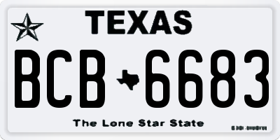 TX license plate BCB6683