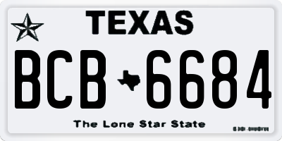 TX license plate BCB6684