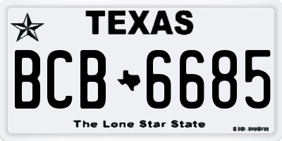 TX license plate BCB6685