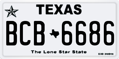 TX license plate BCB6686