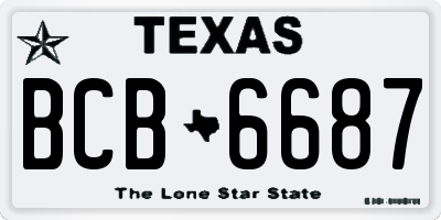 TX license plate BCB6687