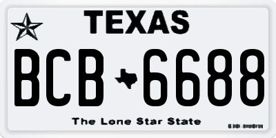 TX license plate BCB6688