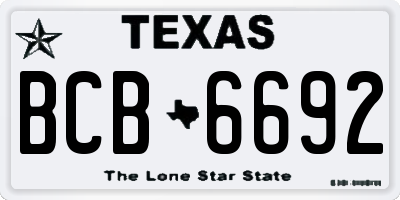 TX license plate BCB6692