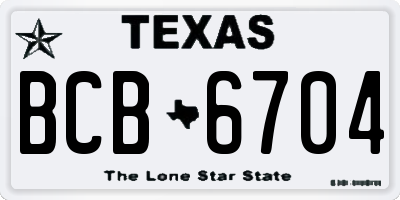 TX license plate BCB6704