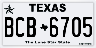 TX license plate BCB6705