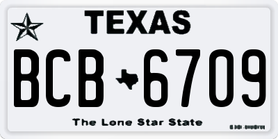 TX license plate BCB6709