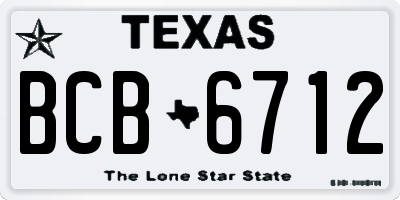 TX license plate BCB6712