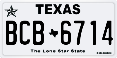 TX license plate BCB6714