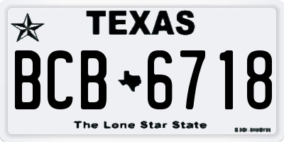 TX license plate BCB6718