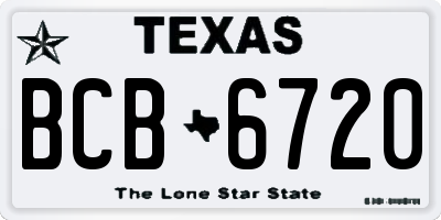 TX license plate BCB6720