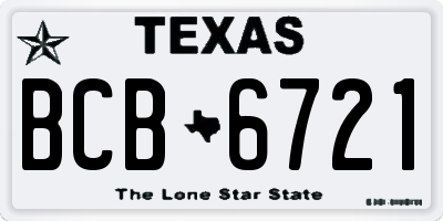 TX license plate BCB6721