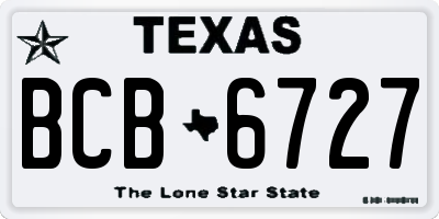 TX license plate BCB6727
