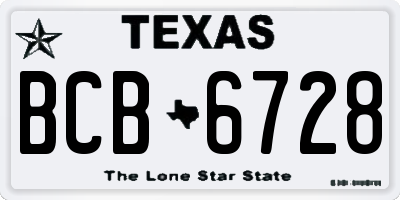 TX license plate BCB6728