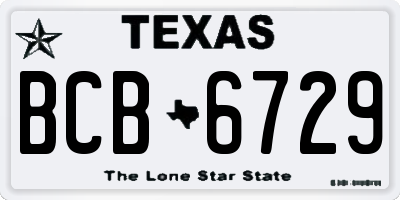 TX license plate BCB6729