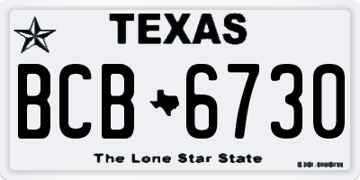 TX license plate BCB6730