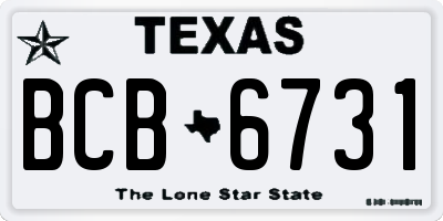 TX license plate BCB6731