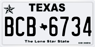 TX license plate BCB6734