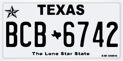 TX license plate BCB6742