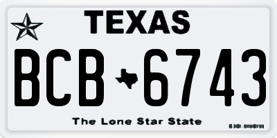 TX license plate BCB6743