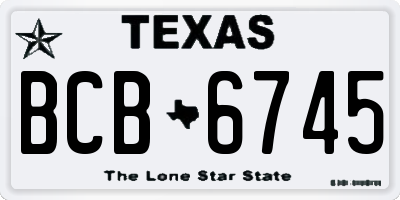 TX license plate BCB6745