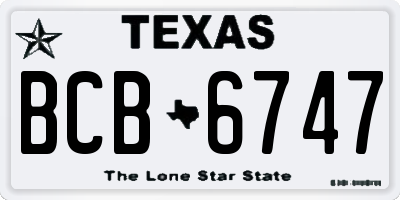 TX license plate BCB6747