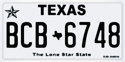 TX license plate BCB6748