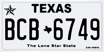 TX license plate BCB6749