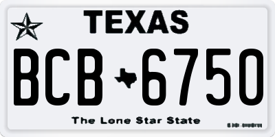 TX license plate BCB6750