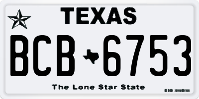 TX license plate BCB6753