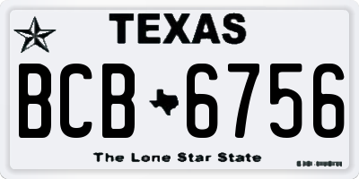 TX license plate BCB6756